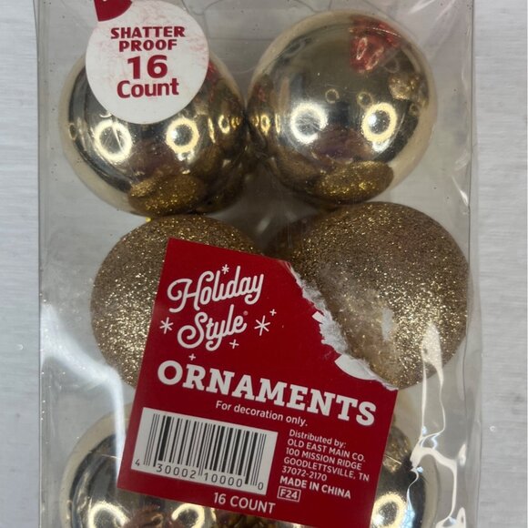 Holiday Style Shatterproof Christmas Ornaments 3-Packs Red Gold Silver Balls New - Picture 7 of 7